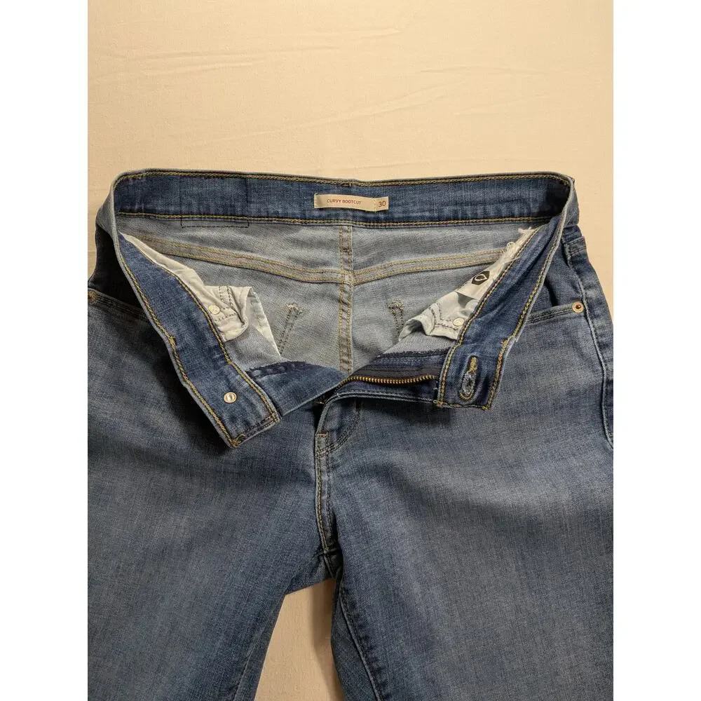 Levis Jeans Womens 30w Blue Denim Curvy Bootcut Low-Mid Rise Classic Y2k Country